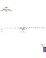 White Gold Brilliant Cut Diamond Leaf Bracelet - 1.53ct