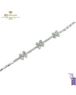 White Gold Brilliant Cut Diamond Flower Bracelet - 0.42ct 