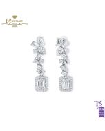 White Gold Mix Cut Diamond Earrings - 5.74ct