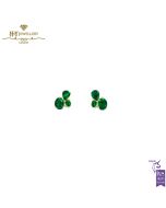 House Of Meraki Cacti Earrings -Yellow Gold Mix Cut Emerald Earrings - 4.12ct