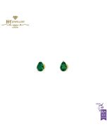 House Of Meraki Aurora Studs- Yellow Gold Pear Cut Emerald - 0.42ct 