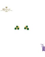 House Of Meraki Olive Earrings -  Yellow Gold Princess Cut Emerald - 1.48ct