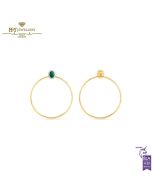 House Of Meraki Mahin Earrings-Yellow Gold Oval Cut Emerald & Diamond - 2.60ct