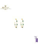 House Of Meraki Electric Earrings -Yellow Gold Mix Cut Emerald & Diamond - 3.44ct