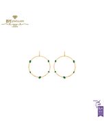 House Of Meraki Cailey Hoops -Yellow Gold Mix Cut Emerald & Diamond - 4.61ct