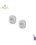 White Gold Mix Cut Diamond Earrings - 1.58 ct