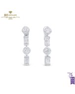 White Gold Mixed Cut Diamond Earrings - 4.92 ct