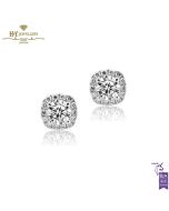 White Gold Brilliant Cut Diamond Halo Earrings - 1.79ct