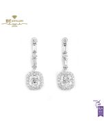 White Gold Mix Cut Diamond Earrings - 2.72 ct