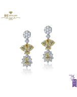 White Gold Mix Cut Fancy & Colorless Diamond Earrings - 2.03ct