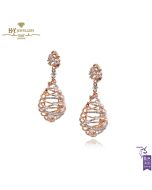 Rose Gold Brilliant Cut Diamond Earrings - 1.53 ct