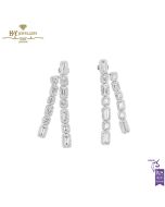 White Gold Baguette & Brilliant Cut Diamond Earrings - 8.67ct