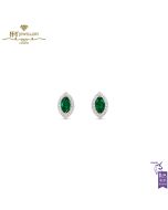 House Of Meraki Myra Studs - Yellow Gold Marquise Cut Emerald & Diamond - 2.28ct