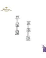 White Gold Triple Brilliant Cut Diamond Earrings - 0.69ct