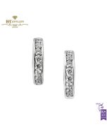 White Gold Brilliant Cut Diamond Small Hoop Earrings - 0.49ct