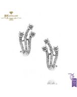 White Gold Brilliant Cut Diamond Earrings - 0.60 ct