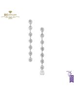 White Gold Classic Round Cut Diamond Drop Earrings - 0.62ct