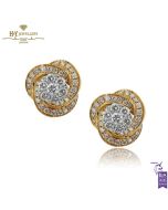 Rose Gold Brilliant Cut Diamond Earrings - 0.64 ct