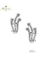 White Gold Brilliant Cut Diamond Earrings - 0.60 ct