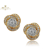 Rose Gold Brilliant Cut Diamond Earrings - 0.64 ct