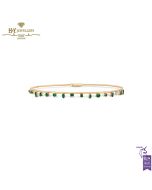 House Of Meraki Yellow Gold Peacock Choker Natural Zambian Emerald & Diamond - 3.05ct 