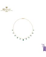 House Of Meraki Yellow Gold Vania Natural Zambian Emeralds Necklace - 4.71ct