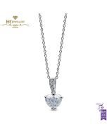 White Gold Heart Cut & Brilliant Cut Diamond Necklace - 2.07 ct