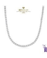 White Gold Brilliant Cut Diamond Tennis Necklace - 8.43 ct