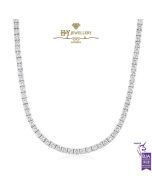 White Gold Brilliant Cut Diamond Tennis Necklace - 8.43 ct