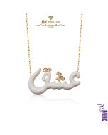 Eshiq White Resin Necklace Yellow Gold - 0.10ct