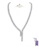 White Gold Emerald & Brilliant Cut Diamond Necklace - 20.72 ct