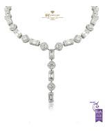 White Gold Mixed Cut Diamond Necklace - 24.09ct