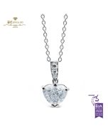 White Gold Heart Cut & Brilliant Cut Diamond Necklace - 2.07 ct