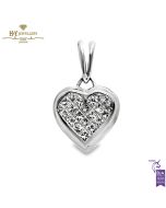 White Gold Brilliant Cut Diamond Heart Shape Pendant - 1.10 ct