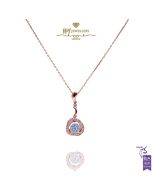 Rose Gold Brilliant Cut Diamonds Flower Design Pendant - 0.49ct