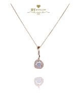 Rose Gold Brilliant Cut Diamonds Flower Design Pendant - 0.49ct