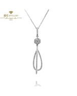 White Gold Brilliant Cut Diamond Geometric Shape Pendant - 0.59 ct