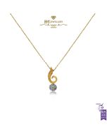 Rose Gold Brilliant Cut Diamond Swirl Pendant - 0.26ct