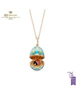 Fabergé Heritage Yellow Gold Diamond & Turquoise Guilloché Enamel Ladybird Surprise Locket