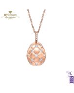 Fabergé Treillage Brushed Rose Gold & Diamond Set Egg Pendant