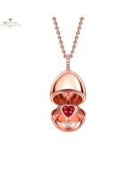 Fabergé Essence Rose Gold Ruby Heart Surprise Locket