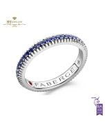  Fabergé Colours of Love White Gold Blue Sapphire Fluted Eternity Ring