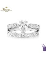 White Gold Pear Cut & Brilliant Cut Diamond Ring - 1.60 ct