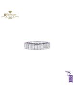 White Gold Emerald Cut Diamond & Ruby Baguette Cut Ring - 10.15 ct