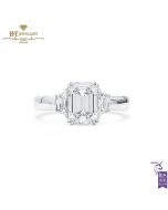 White Gold Emerald Cut & Epaulette Cut Diamond Ring - 2.48ct