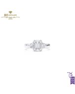 White Gold Emerald Cut & Epaulette Cut Diamond Ring - 2.48ct