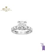 White Gold Cushion Cut & Brilliant Cut Diamond Ring - 5.83ct