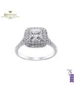 White Gold Square Cut & Brilliant Cut Diamond Engagement Ring - 1.50ct