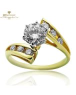 Yellow Gold Brilliant Cut Diamond Ring - 0.96ct