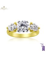 Yellow & White Gold Brilliant & Oval Cut Diamond Ring - 2.35ct